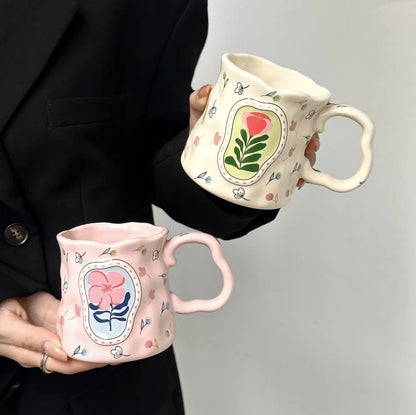 'Florence' Ceramic Coffee Mug, Beige
