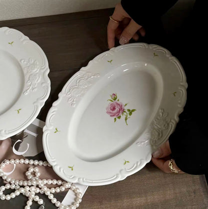 'Primrose' Ceramic Oval Platter, 12 Inches