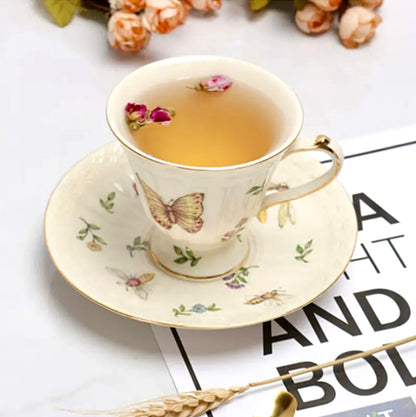 'Amara' Ceramic Cup & Saucer Set Of 2