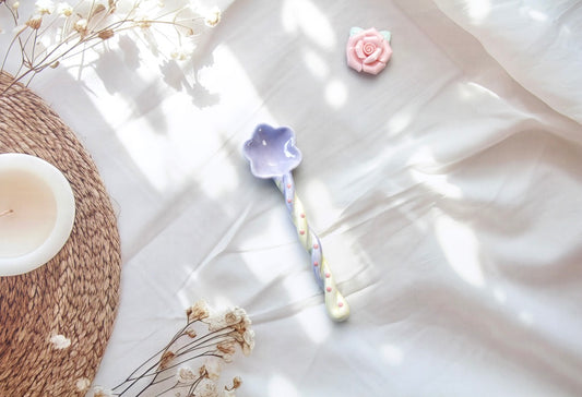'Daisy' Ceramic Spoon, Blue
