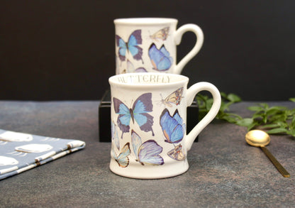 'Blue Butterflies' Ceramic Coffee Mug