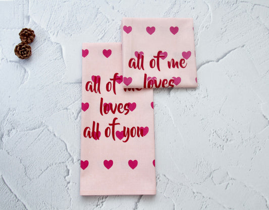 'Little Hearts' Printed Kitchen Towels, Set of 2