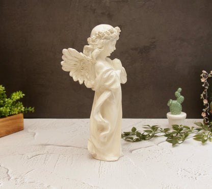 Praying Angel Statue Large - Off White, 30cm