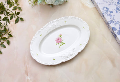 'Primrose' Ceramic Oval Platter, 12 Inches