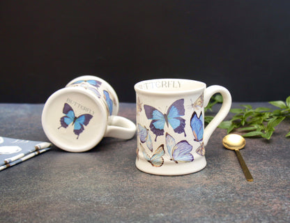 'Blue Butterflies' Ceramic Coffee Mug