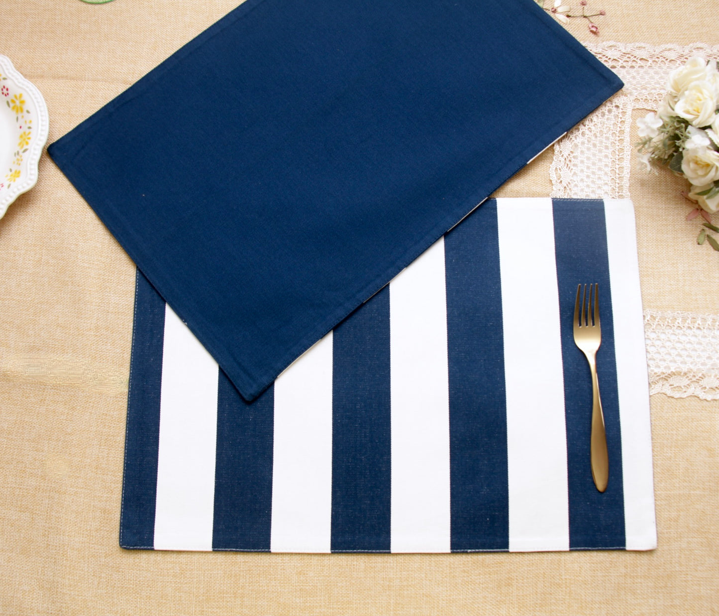 'Lapis' Striped Placemats - Set of 2