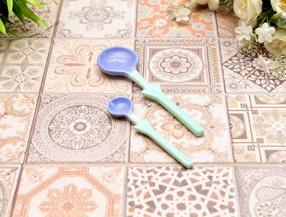 'Blue Orchids' Blue Ceramic Spoon Set