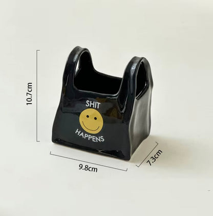 Quirky Ceramic Bowl | Organiser, Black