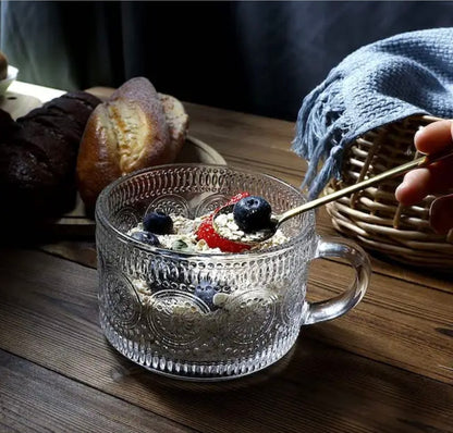 'Capri' Glass Cups - Set of 2, Transparent Rim