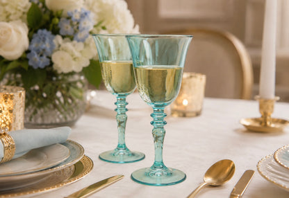 'Sapphire' Pristine Blue Glasses - Set of 2
