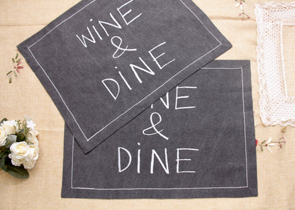 'Wine & Dine' Placemats - Set of 2