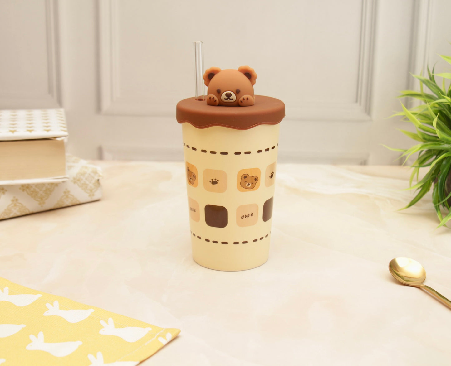 'Teddy' Ceramic Tumbler - Beige 1