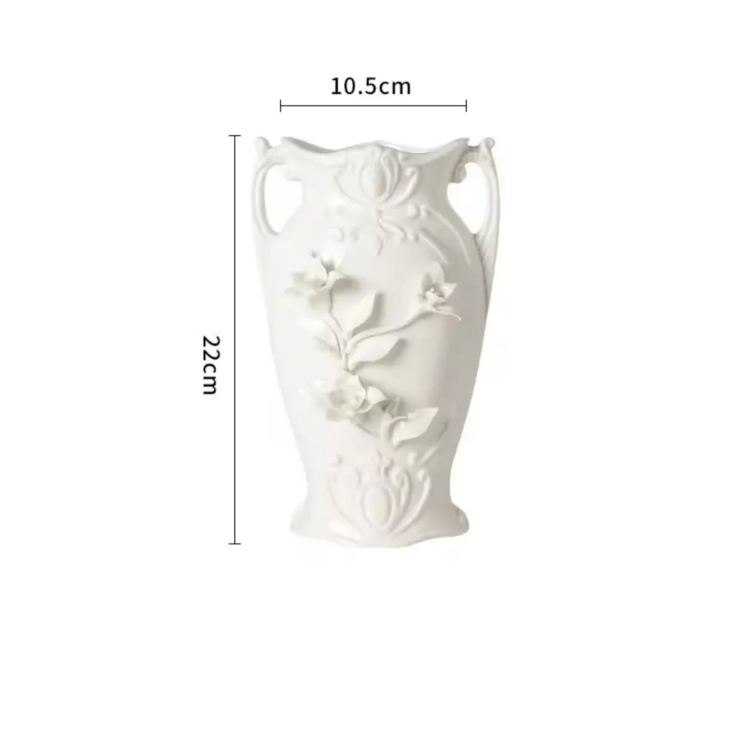 'Daffodils' White Ceramic Vase