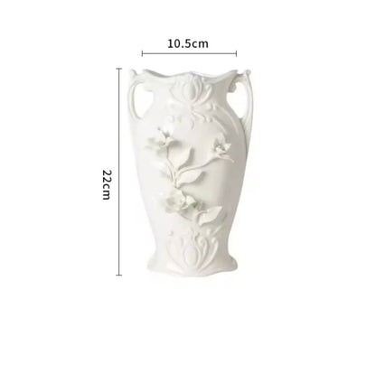 'Daffodils' White Ceramic Vase