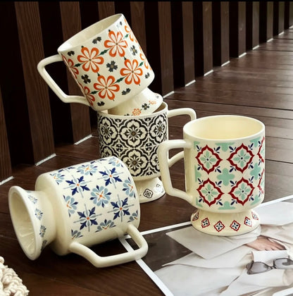 'Moroccan' Ceramic Coffee Mug, Red