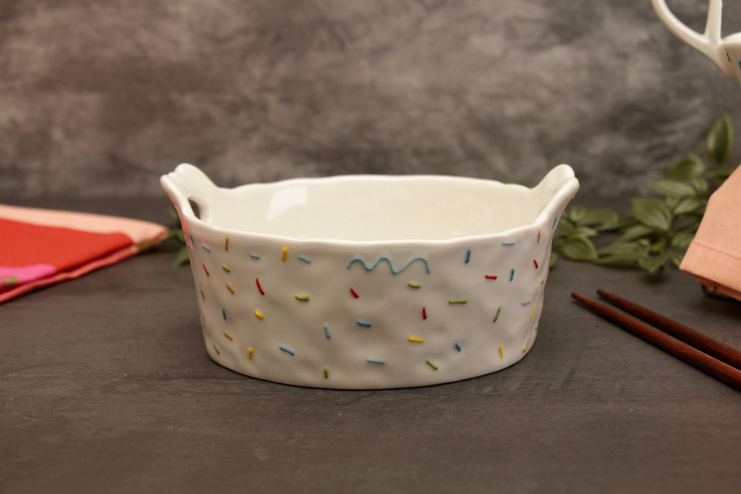 'Sprinkles' Flat Ceramic Bowl