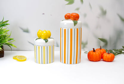 'Lemons' Ceramic Storage Canister 500ML, Set of 2