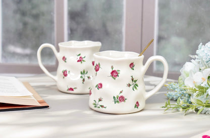 'Bellarose' Red Roses Ceramic Coffee Mug | Ruby Rose