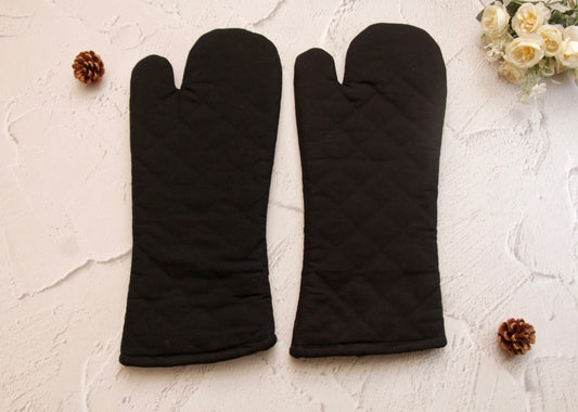 'Black' Long Mittens Set of 2