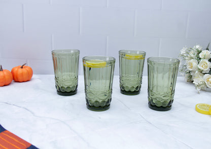 'Brooklyn' Glass Tumblers, Set Of 4 - Green