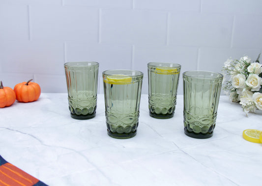 'Brooklyn' Glass Tumblers, Set Of 4 - Green