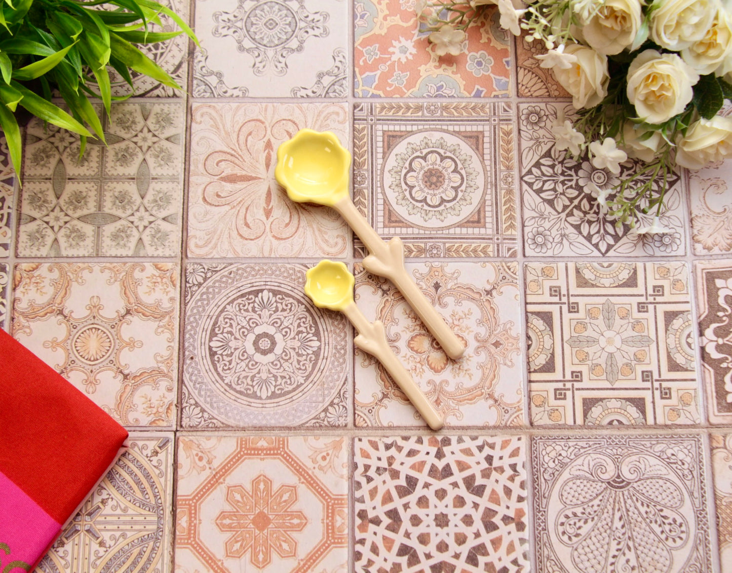 'Sunflower' Yellow Ceramic Spoon Set