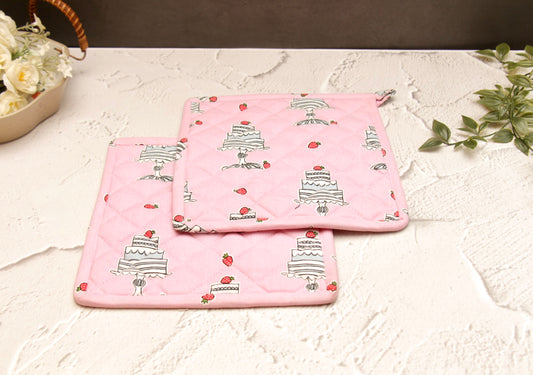 'Pink Frost' Pot Holder Set of 2