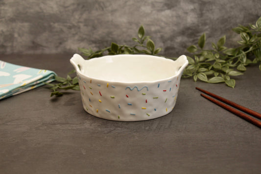'Sprinkles' Flat Ceramic Bowl