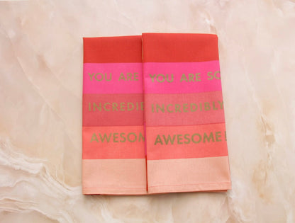 'You Are Awesome' Printed Kitchen Towels, Set of 2