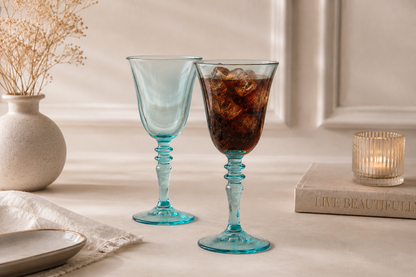 'Sapphire' Pristine Blue Glasses - Set of 2
