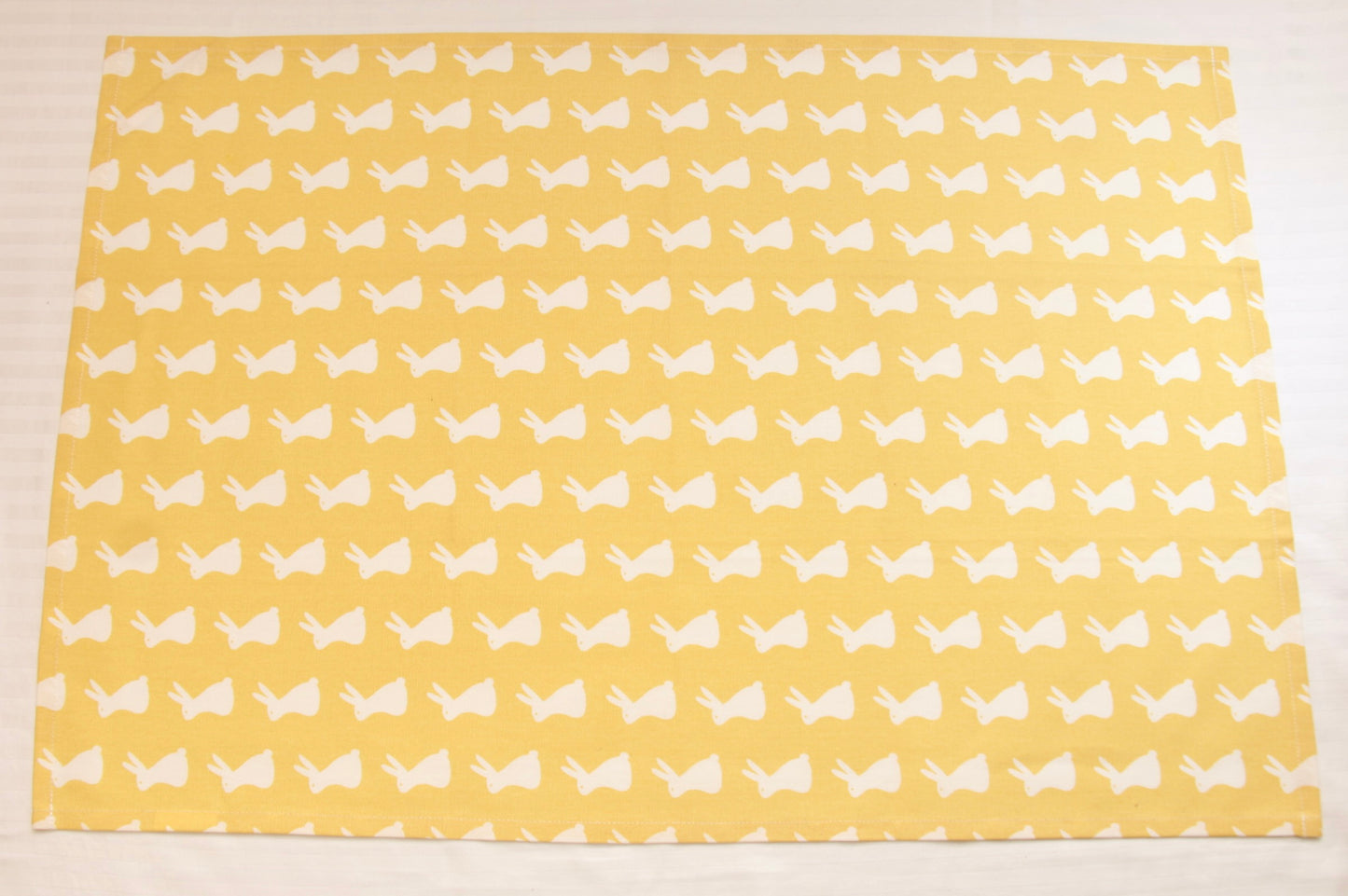 'Bunny' Yellow Printed Kitchen Towels, Set of 2