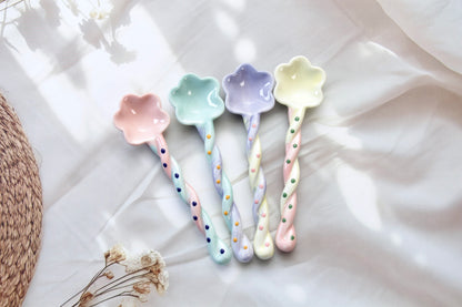 'Daisy' Ceramic Spoon, Pink