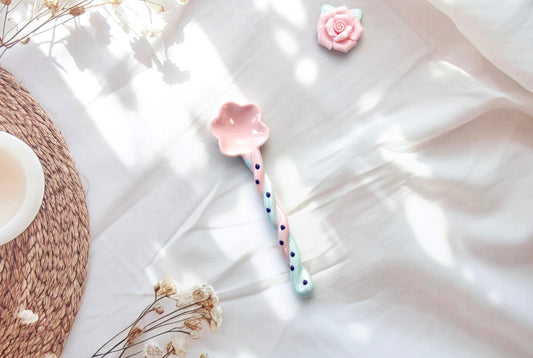'Daisy' Ceramic Spoon, Pink