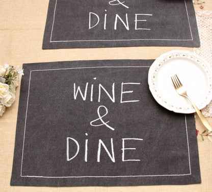 'Wine & Dine' Placemats - Set of 2