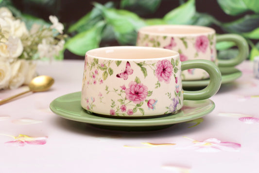 'Meadows' Ceramic Cup & Saucer Set Of 1