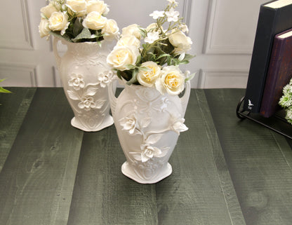 'Daffodils' White Ceramic Vase