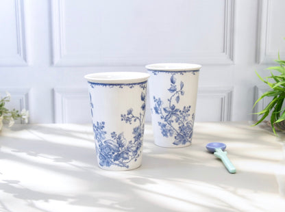 'Maison Bleu' Porcelain Tumbler | Cup | Blue | Set of 2