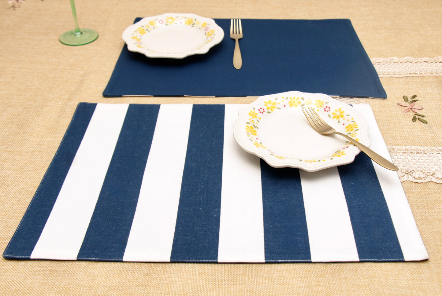 'Lapis' Striped Placemats - Set of 2