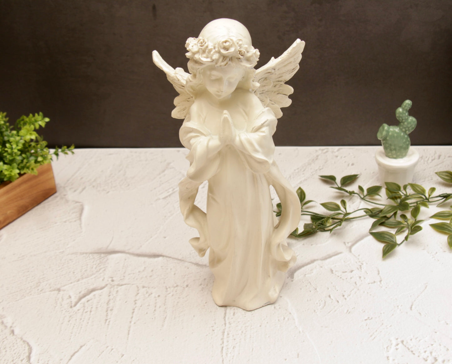 Praying Angel Statue Large - Off White, 30cm