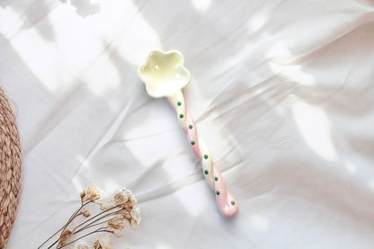 'Daisy' Ceramic Spoon, Yellow