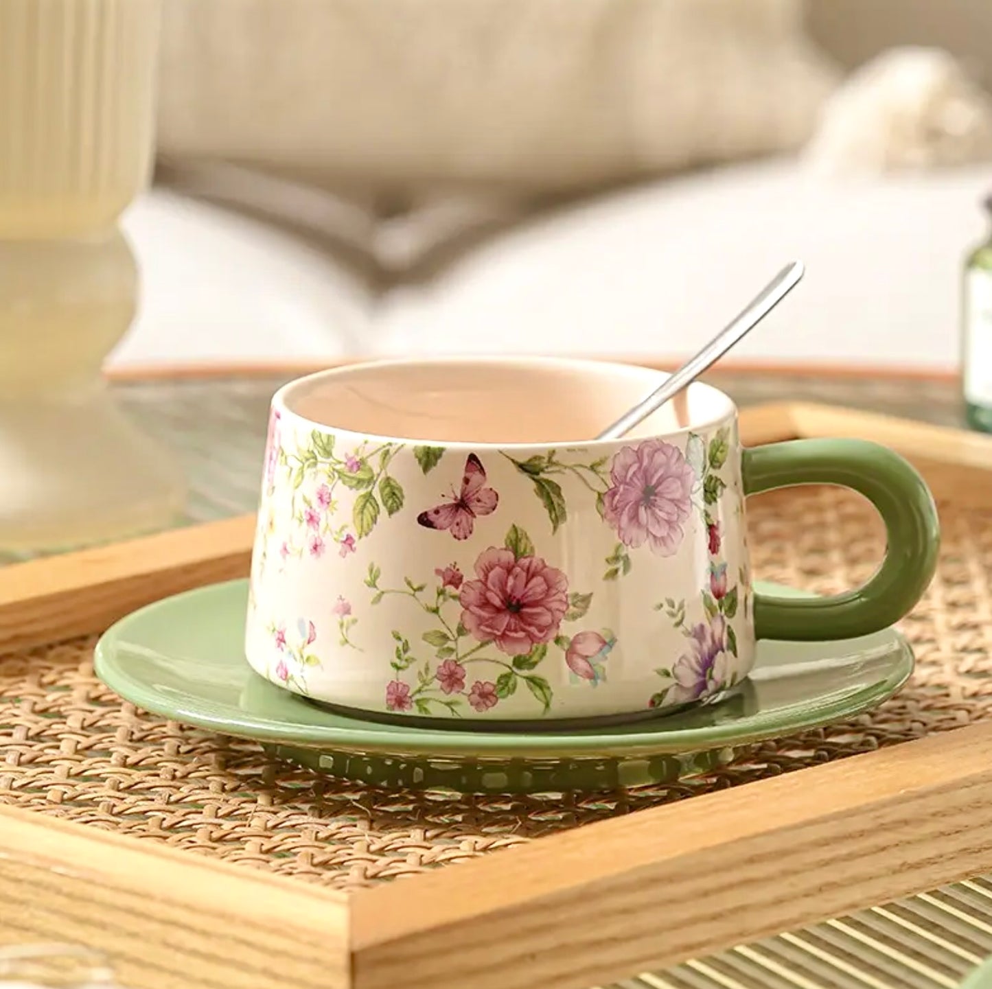 'Meadows' Ceramic Cup & Saucer Set Of 1