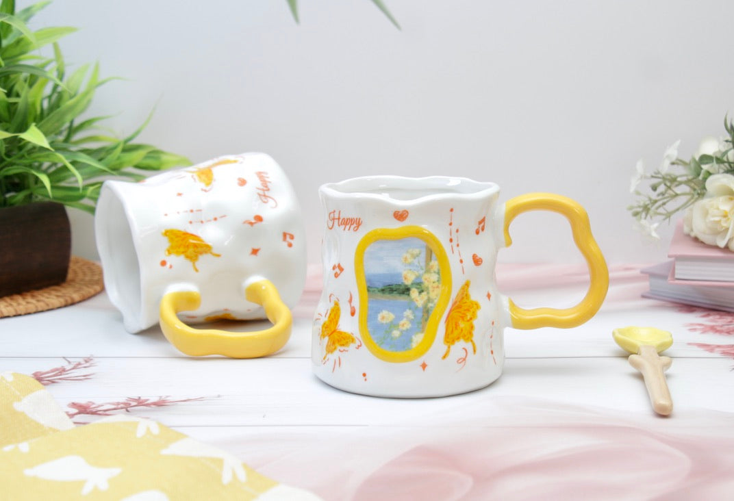 'Buttercup' Ceramic Coffee Mug, Yellow