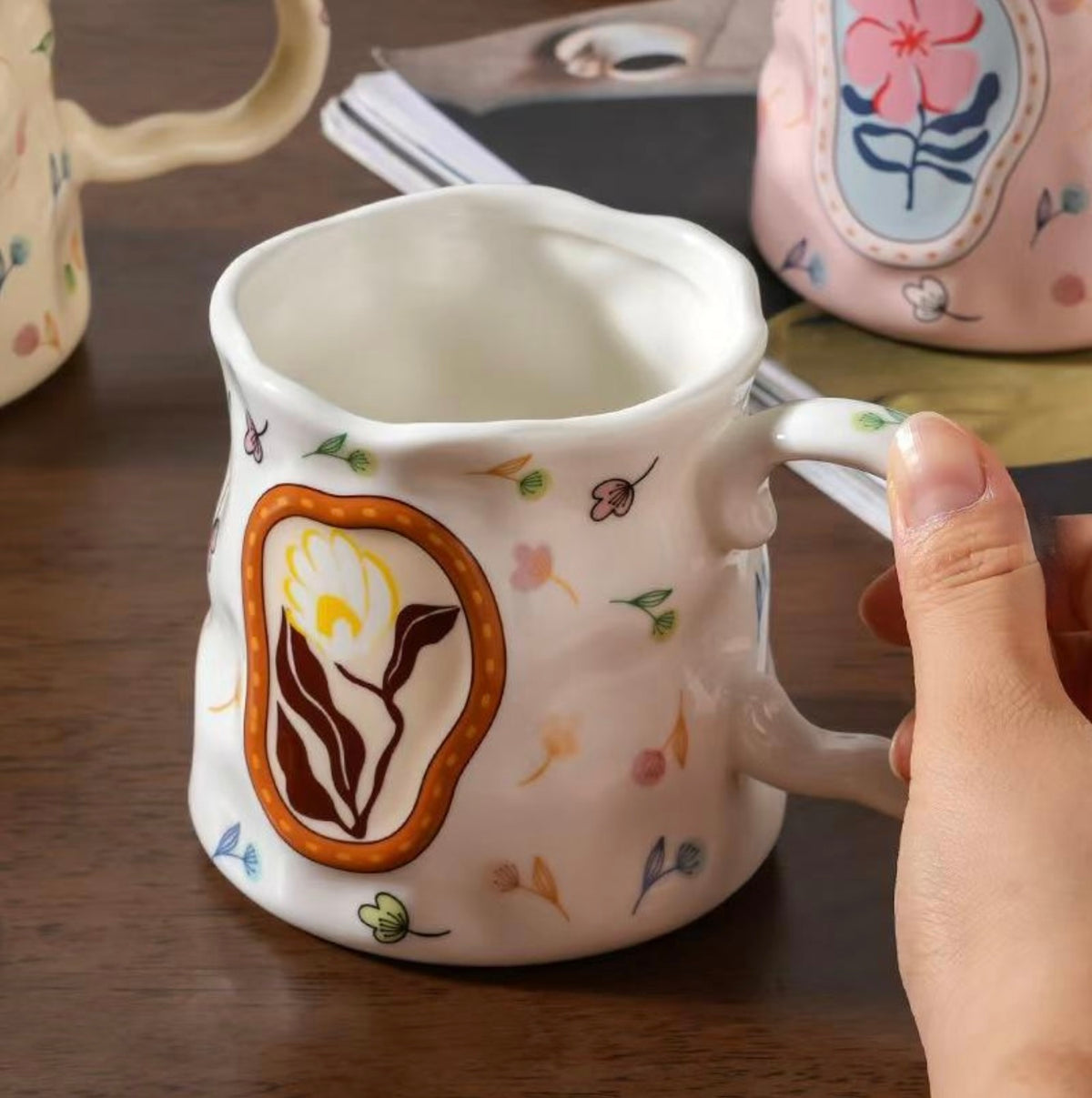 'Florence' Ceramic Coffee Mug, White