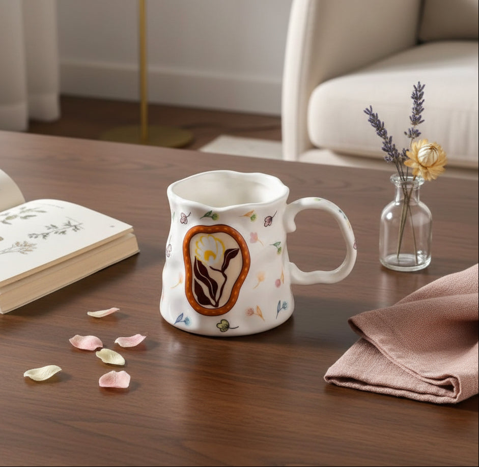 'Florence' Ceramic Coffee Mug, White