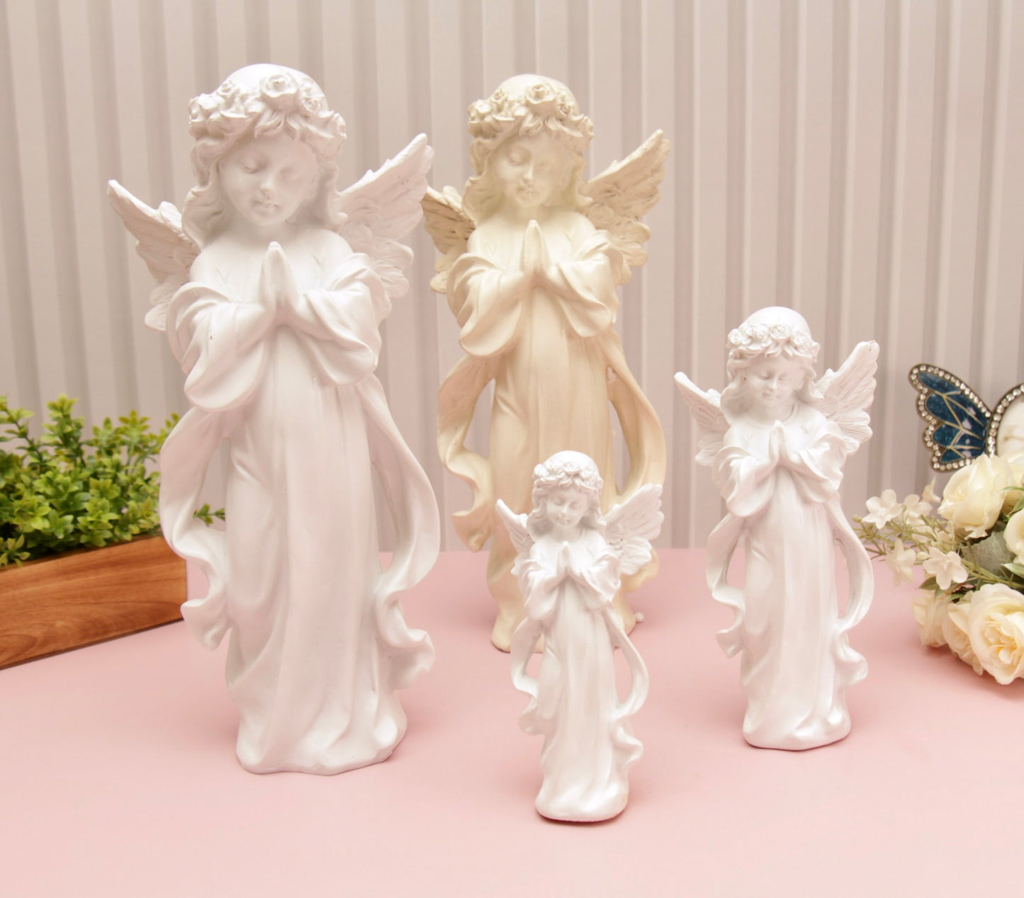 Praying Angel Statue Large - Off White, 30cm