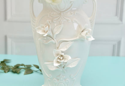 'Daffodils' White Ceramic Vase