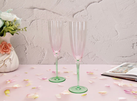 'Cherry Blossom' Champagne Glasses - Set of 2