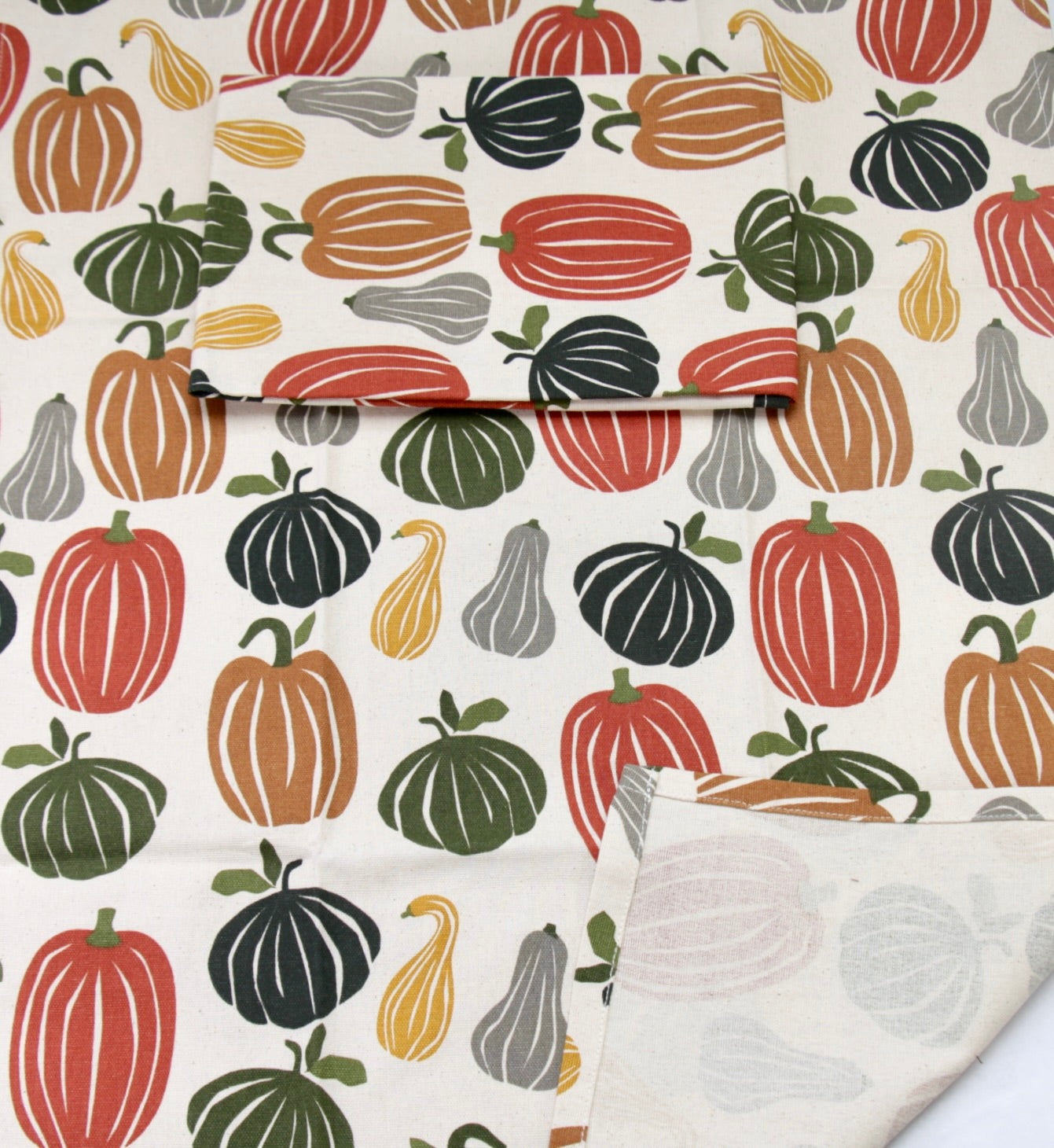 'Beige Pumpkin' Printed Kitchen Towels, Set of 2