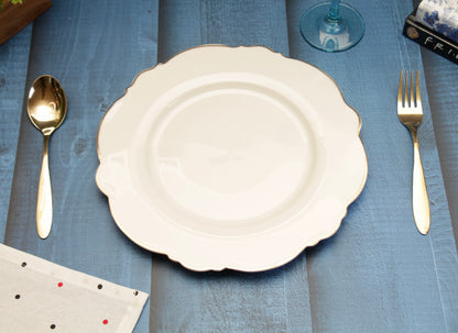 'Alice' Ceramic Dinner plate - White