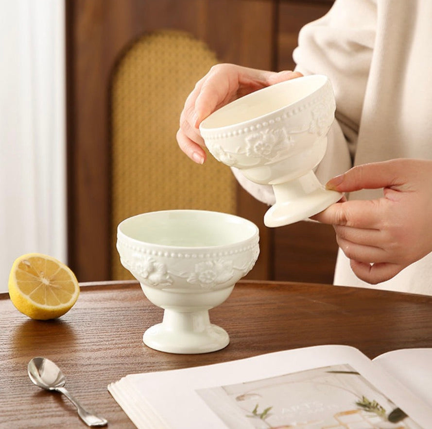 'Bridget' Ceramic Pastel Ice Cream Bowls | Set of 3